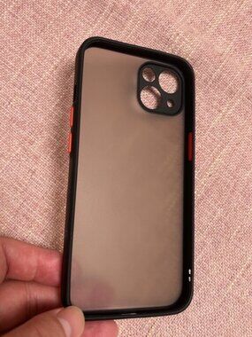 Smoky Frosted Black Case with Orange Accents